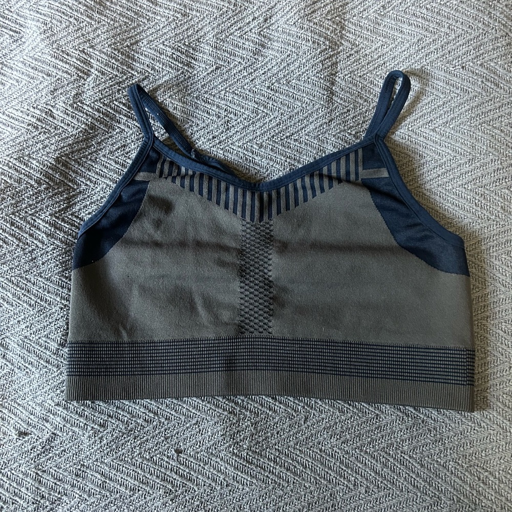 Stylish Gray and dark blue sports bra